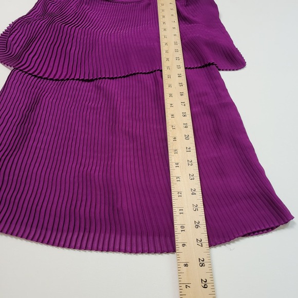 Parker Accordion Pleated A-Line Mini Dress Adjustable Spaghetti Straps Size S - Picture 11 of 13